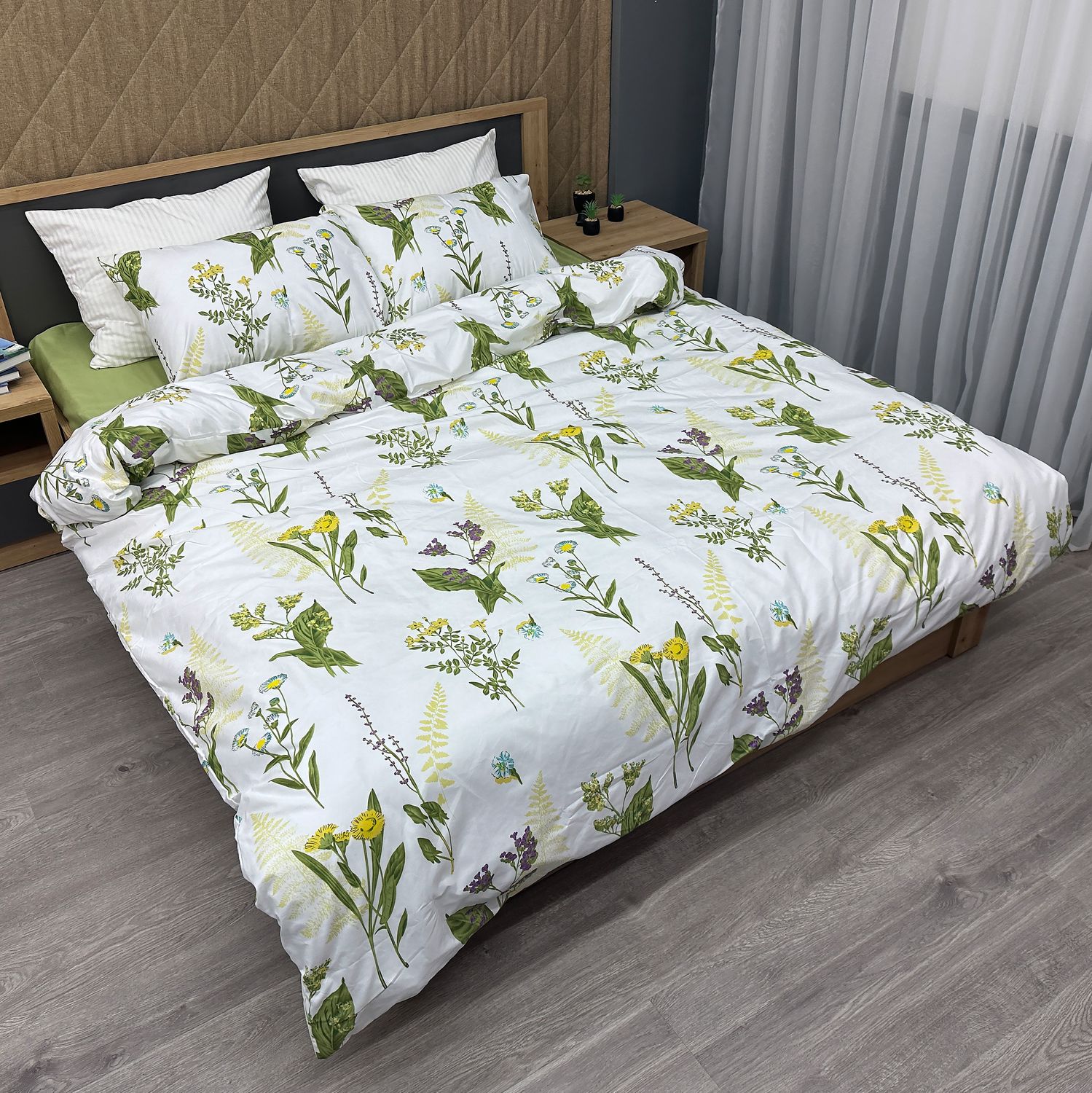 Комплект постельного белья, Decorator Spring Glade Полуторный 145х215 с цветочным принтом (88-010)