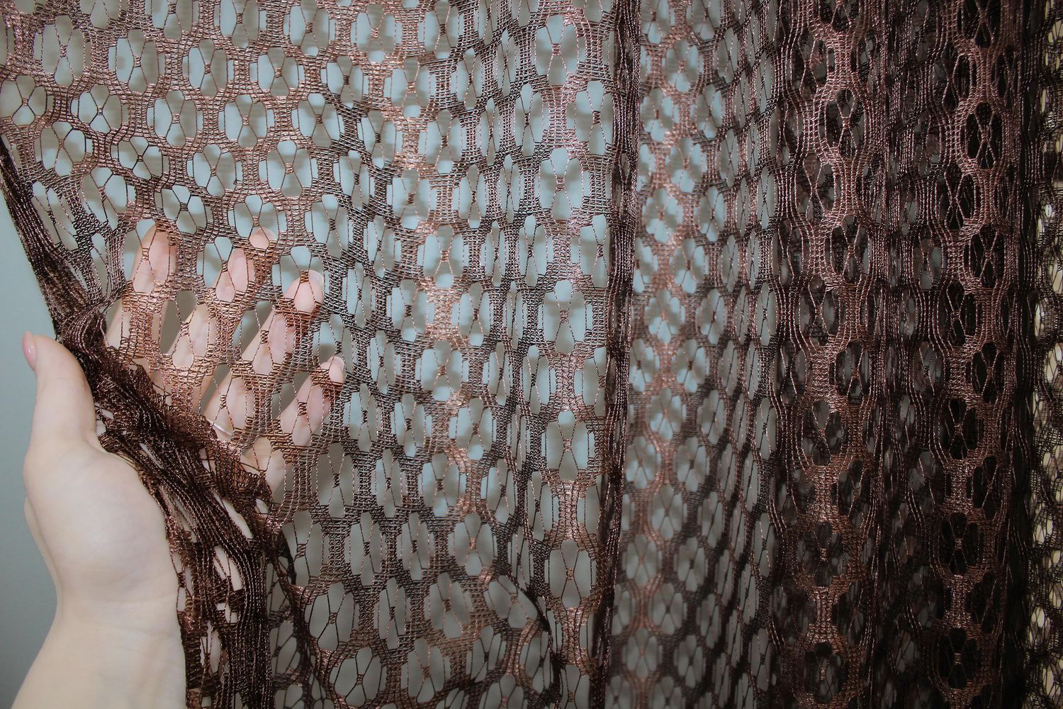 Арка (290х175см) сетка с кружевом, на кухню, балкон цвет коричневый с бежевым 000к 51-157