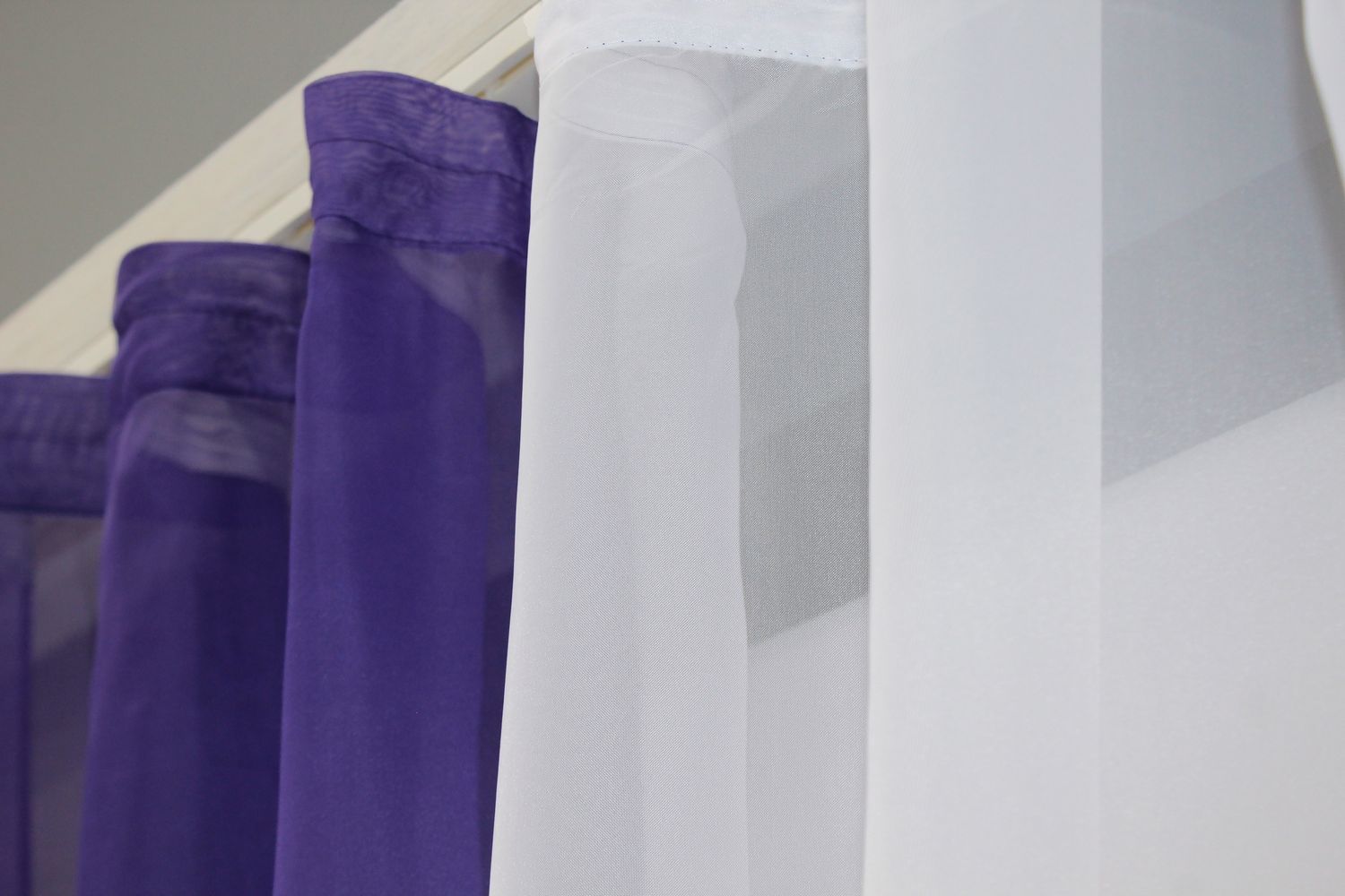 Кухонные шторы (265х170см) на карниз 1-1,5м цвет фиолетовый с белым 017к 50-012