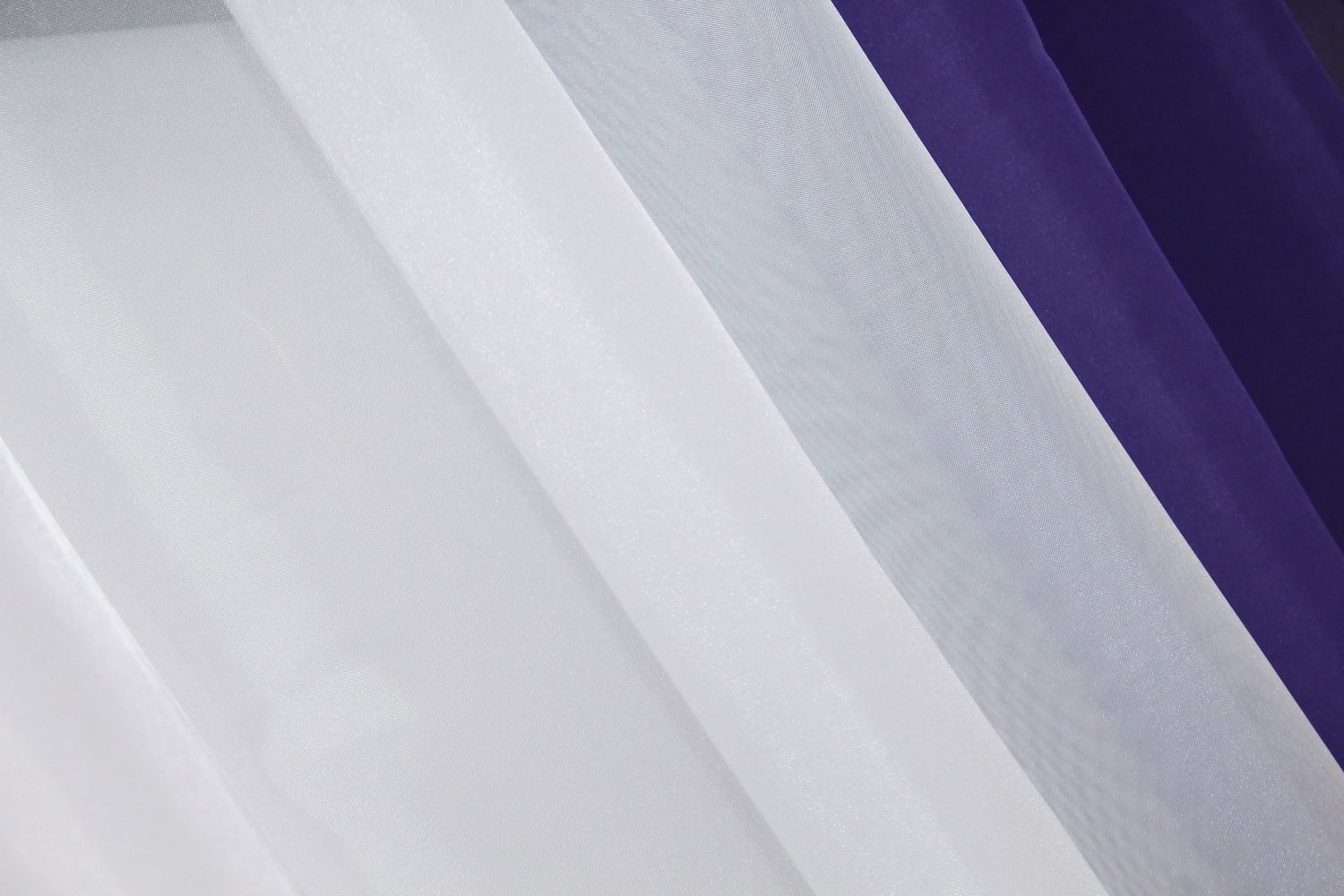 Кухонные шторы (265х170см) на карниз 1-1,5м цвет фиолетовый с белым 017к 50-012