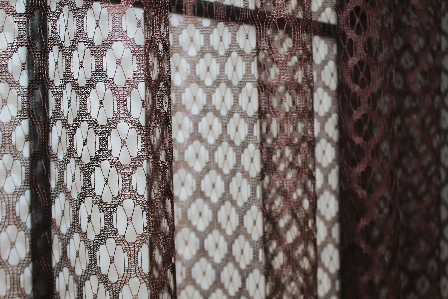 Арка (290х175см) сетка с кружевом, на кухню, балкон цвет коричневый с бежевым 000к 51-157