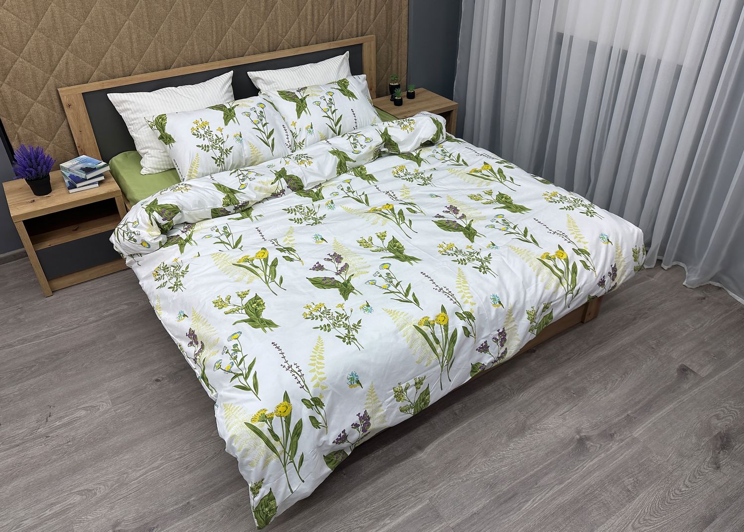 Комплект постільної білизни, Decorator Spring Glade Полуторний 145х215 з квітковим принтом (88-010)