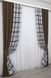 Комбіновані штори з тканини льон та жатки колір коричневий з сірим 014дк (277-945ш) Фото 3