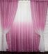 Комплект розтяжка "Омбре", тканина батист, під льон колір рожевий з білим 031дк 504т Фото 1