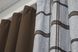 Комбіновані штори з тканини льон та жатки колір коричневий з сірим 014дк (277-945ш) Фото 6