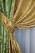 Комбинированные жаккардовые шторы цвет салатовый с золотистым 014дк (297-091ш) Фото 4