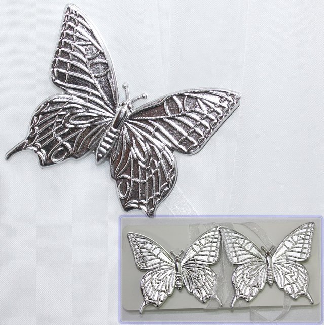 Магниты (2шт, пара) для штор, гардин "Бабочка" цвет серебристый 103м 81-014