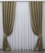 Щільні штори льон блекаут рогожка, колекція "Корона Марія" колір капучино з бежевим 640ш Фото 2
