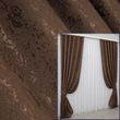 Комплект готовых штор, лен мрамор, коллекция "Pavliani" цвет коричневый 1173ш