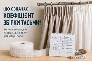 Що означає коефіцієнт збірки шторної тасьми