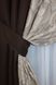 Комбинированные шторы из ткани лен-блэкаут цвет венге с капучино-бежевым 014дк (291-1269ш) Фото 4