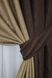 Комбинированные шторы лён-блэкаут рогожка цвет венге с бежевым 014дк (687-982ш) Фото 4