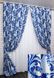 Комплект готових штор з тканини блекаут, колекція "Лілія" колір синій 689ш (Б) Фото 1