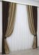 Комбинированные шторы лён-блэкаут рогожка цвет венге с бежевым 014дк (687-982ш) Фото 3