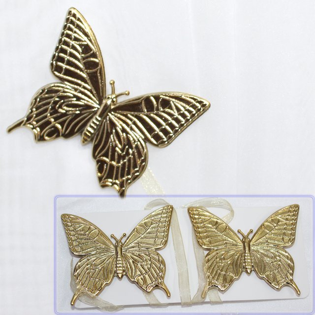Магниты (2шт, пара) для штор, гардин "Бабочка" цвет золотистый 104м 81-015