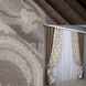 Комбинированные шторы из ткани лен-блэкаут цвет темно-бежевый с бежевым 014дк (825-1269ш)  Фото 1
