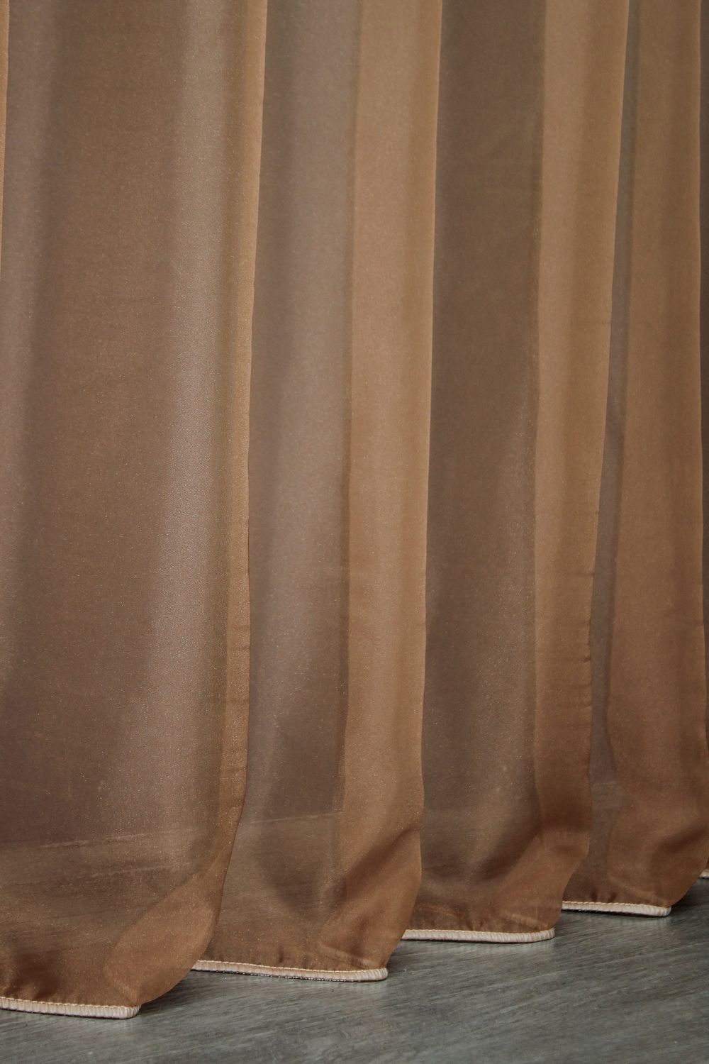 Тюль растяжка "Омбре" из шифона цвет коричневый с белым 751т, Тюль на метраж, Нужную Вам ширину указывайте при покупке. (Ширина набирается по длине рулона.), 2,5 м.