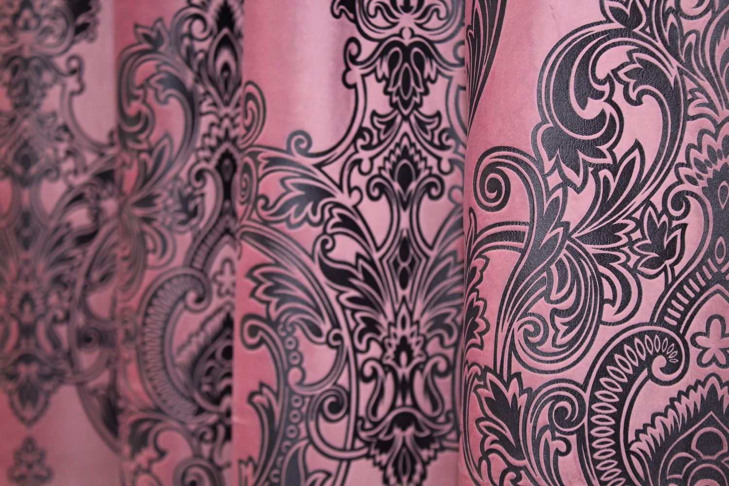 Комплект штор из ткани бархат, коллекция "Корона М" цвет розовый 896ш, Розовый, Комплект штор (2шт. 1,5х2,7м.), 1,5 м., 2,7 м., 150, 270, 2 - 3 м., Тесьма