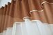 Кухонные шторы (280х170см) с ламбрекеном, на карниз 1-1,5м цвет коричневый с молочным 091к 50-274 Фото 4