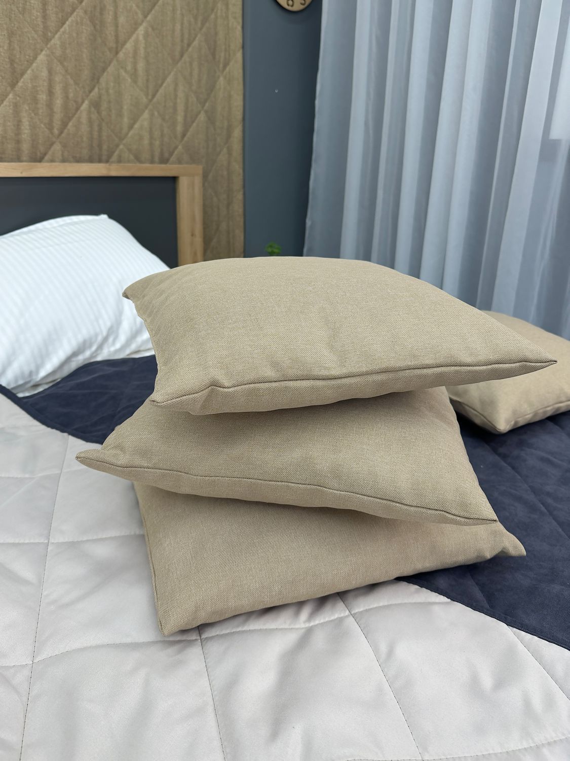 Подушка декоративная Decorator Sawana 40x40х11 см, цвет бежевый (84-054)