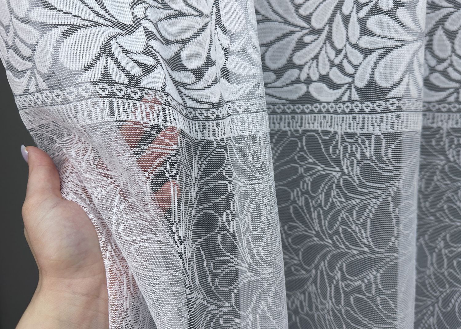 Тюль жакард (300х160см) Арка на кухню, колір білий 1527т 53-0117