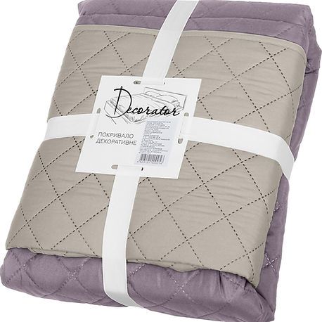 Покривало двостороннє Decorator Microfiber ромб 140х215 см бузковий з бежевим (85-118)