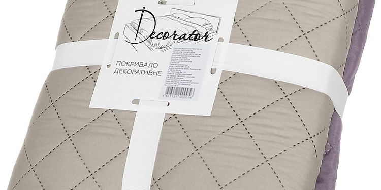 Покривало двостороннє Decorator Microfiber ромб 140х215 см бузковий з бежевим (85-118)