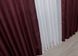 Комплект готових штор колекція "Льон Мішковина" колір бордовий 112ш Фото 7