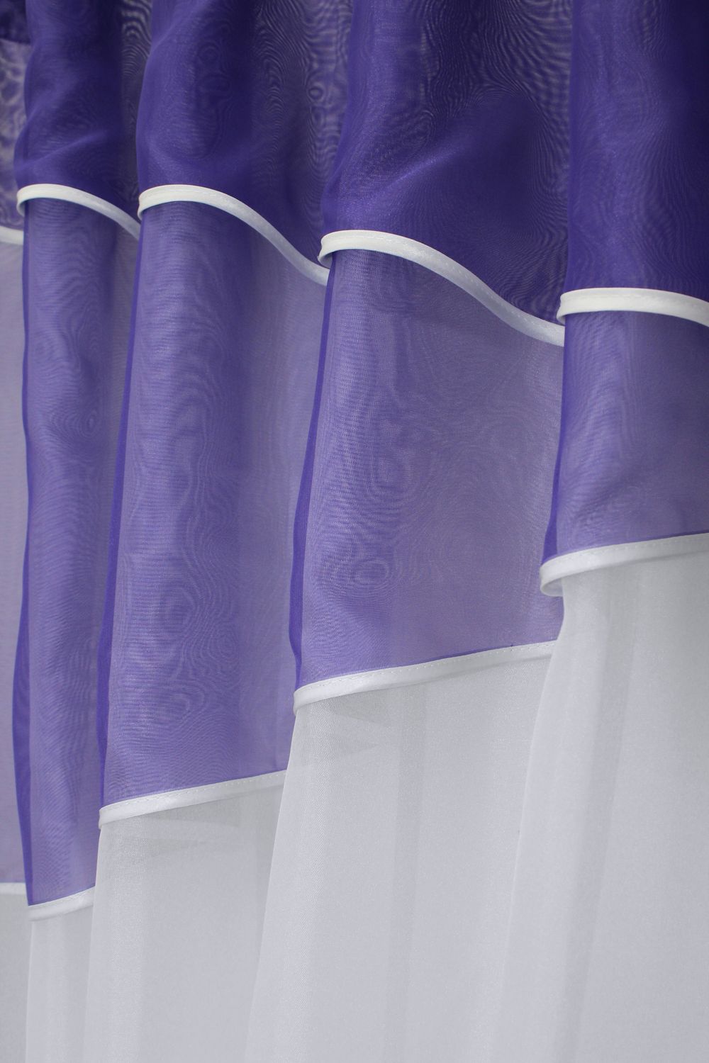 Кухонные шторы (280х170см) с ламбрекеном, на карниз 1-1,5м цвет фиолетовый с белым 091к 50-269