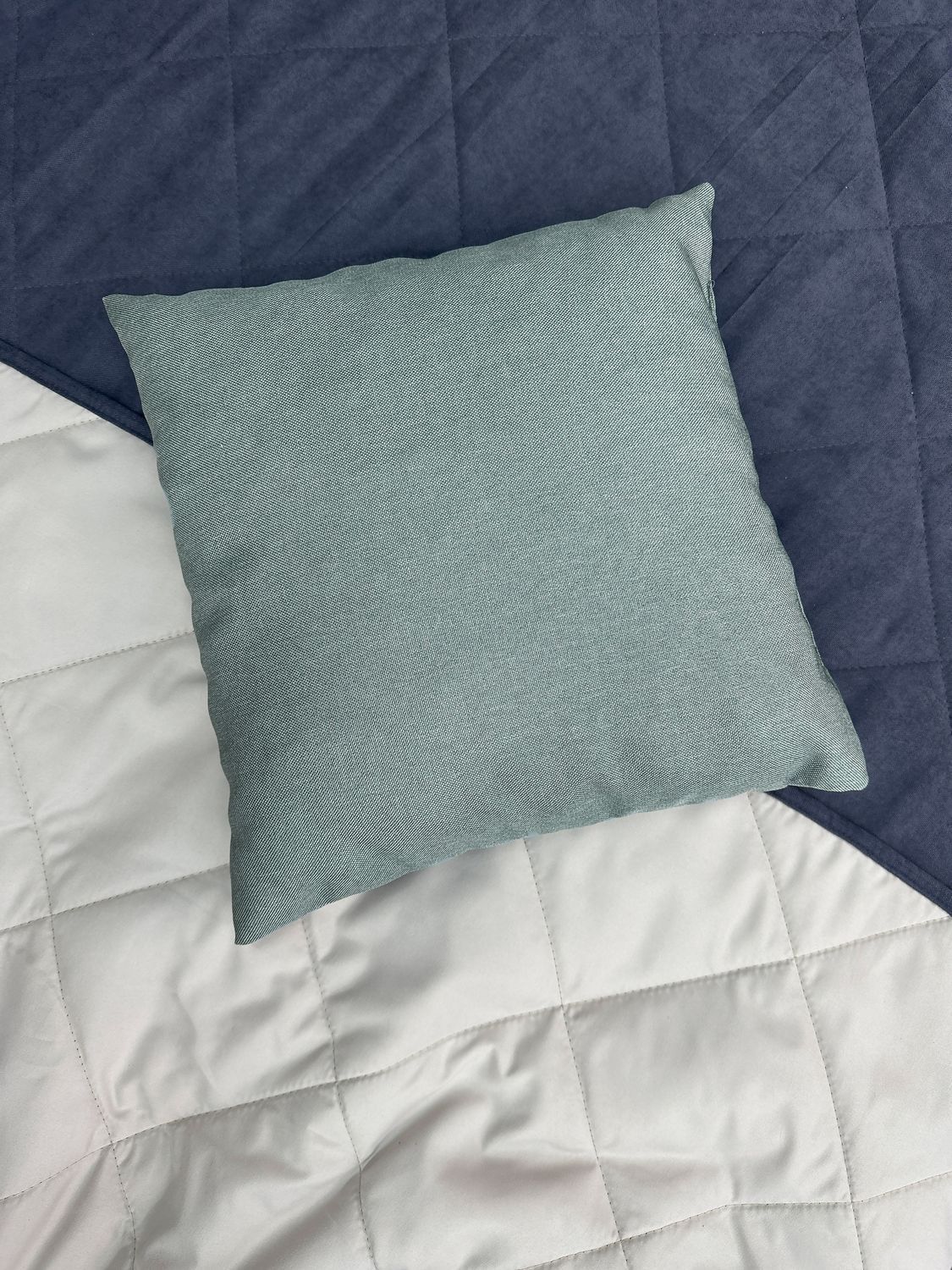 Подушка декоративна Decorator Sawana 40x40х11 см, колір сіро-блакитний (84-058)