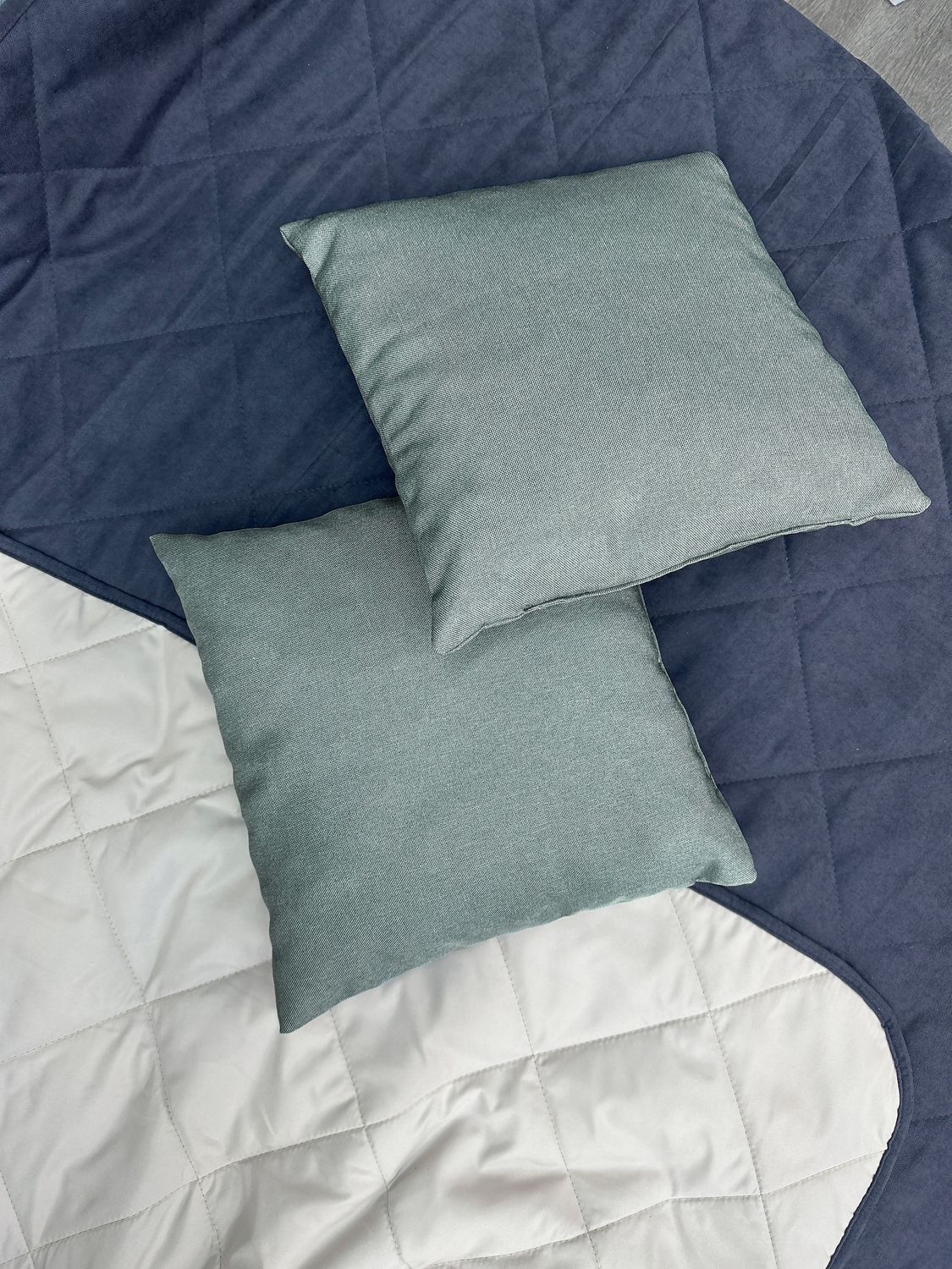 Подушка декоративна Decorator Sawana 40x40х11 см, колір сіро-блакитний (84-058)