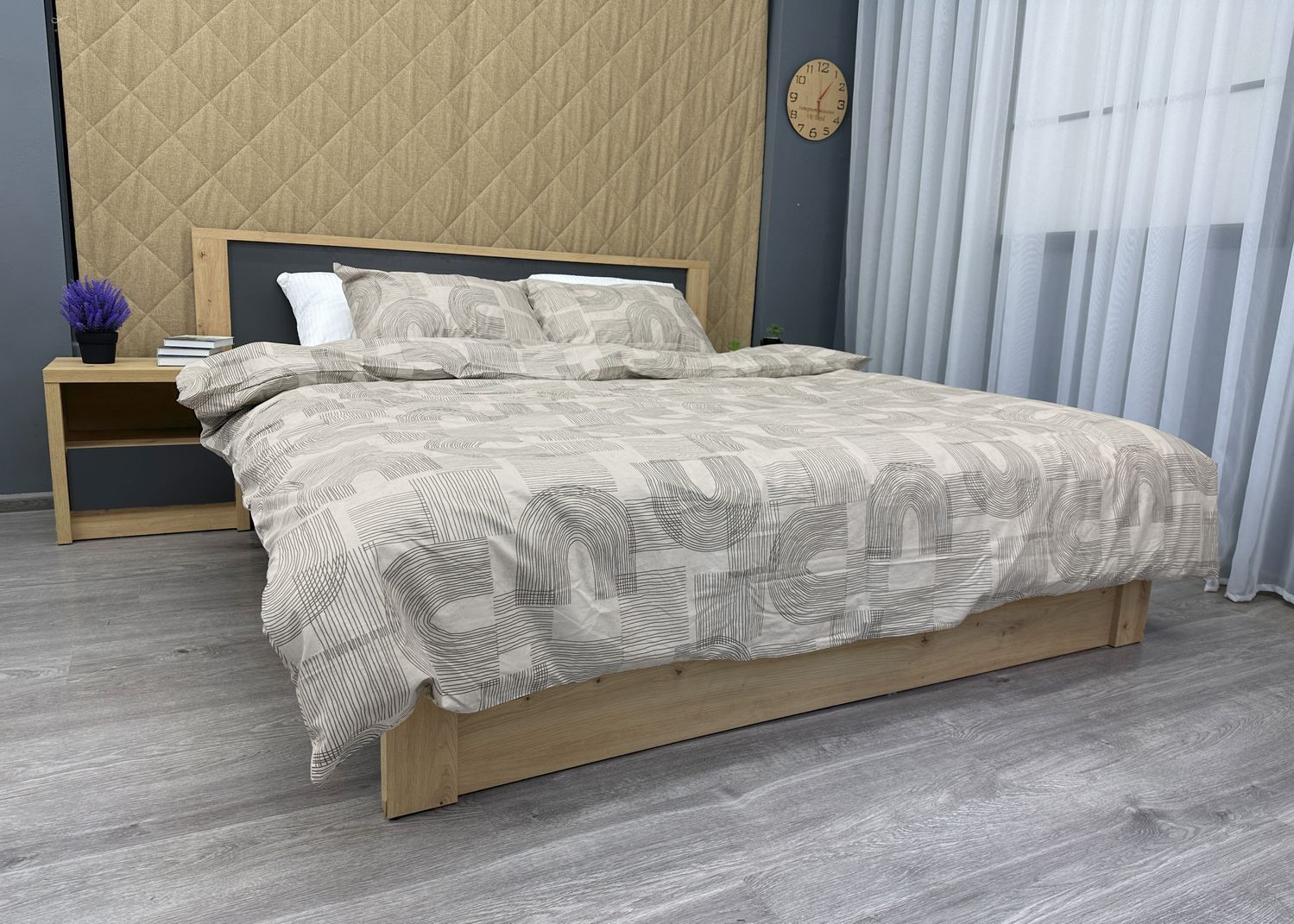 Комплект постельного белья Поплин, Decorator Cotton Lux Collection Branch Евро 220х200 Бежевый (88-132)
