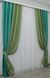 Комбіновані (2шт 1,6х2,7м) штори з тканини льон колір бірюзовий з оливковим 014дк (111-106ш) 10-580 Фото 3