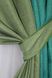 Комбіновані (2шт 1,6х2,7м) штори з тканини льон колір бірюзовий з оливковим 014дк (111-106ш) 10-580 Фото 4