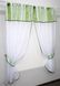 Кухонные шторы (280х170см) с ламбрекеном, на карниз 1-1,5м цвет белый с зеленым 084к 59-831 Фото 2