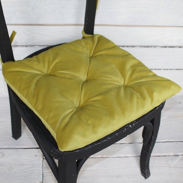 Подушка для стільців (40x40х6 см) "Missoni" колір гірчичний 84-012