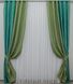 Комбіновані (2шт 1,6х2,7м) штори з тканини льон колір бірюзовий з оливковим 014дк (111-106ш) 10-580 Фото 2