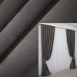 Комплект штор из ткани микровелюр SPARTA цвет темно-серый 1092ш