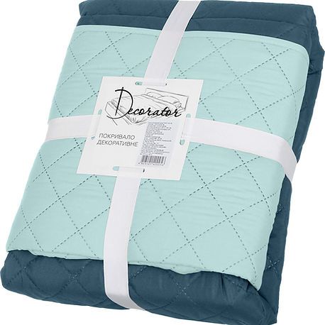 Покривало двостороннє Decorator Microfiber ромб 140х215 см синій з блакитним (85-006)