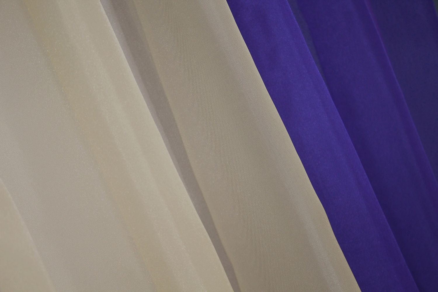 Кухонные шторы (265х170см) на карниз 1-1,5м цвет фиолетовый с тёмно-бежевым 017к 50-235