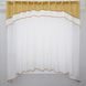 Гардина (270х170см) арка на кухню из шифона цвет белый с золотистым 036к 52-0244