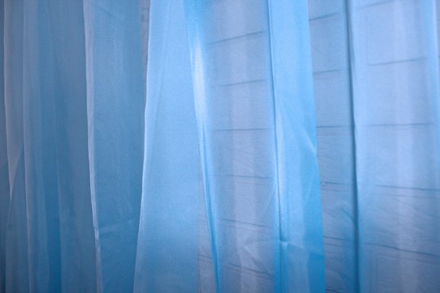 Тюль шифоновая однотонная, цвет голубой