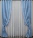 Комплект штор з тканини льон, колекція "Льон Мішковина" колір блакитний 1055ш Фото 3