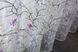Тюль органза з великим квітковим принтом колір білий з бузковим і чорним 936т Фото 6