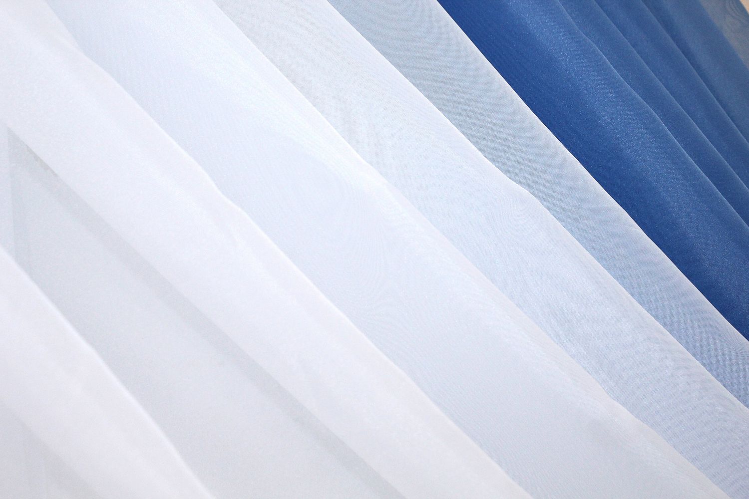 Кухонные шторки (400х170см) с подвязками цвет синий с белым 096к 52-0120
