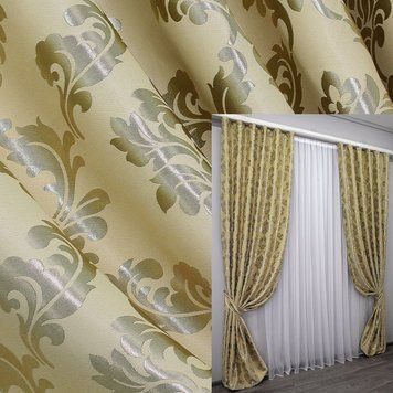 Комплект (2шт 1,0х2,7м) шториз ткани блэкаут, цвет бежевый 984ш 31-300