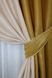 Комбинированные шторы из ткани софт цвет золотистый с песочным 014дк (373-143ш) Фото 4