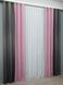 Комбинированные шторы из ткани лен цвет серый с розовым 014дк (288-1345ш) Фото 5