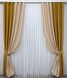 Комбинированные шторы из ткани софт цвет золотистый с песочным 014дк (373-143ш) Фото 2