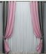Комбинированные шторы из ткани лен цвет серый с розовым 014дк (288-1345ш) Фото 2